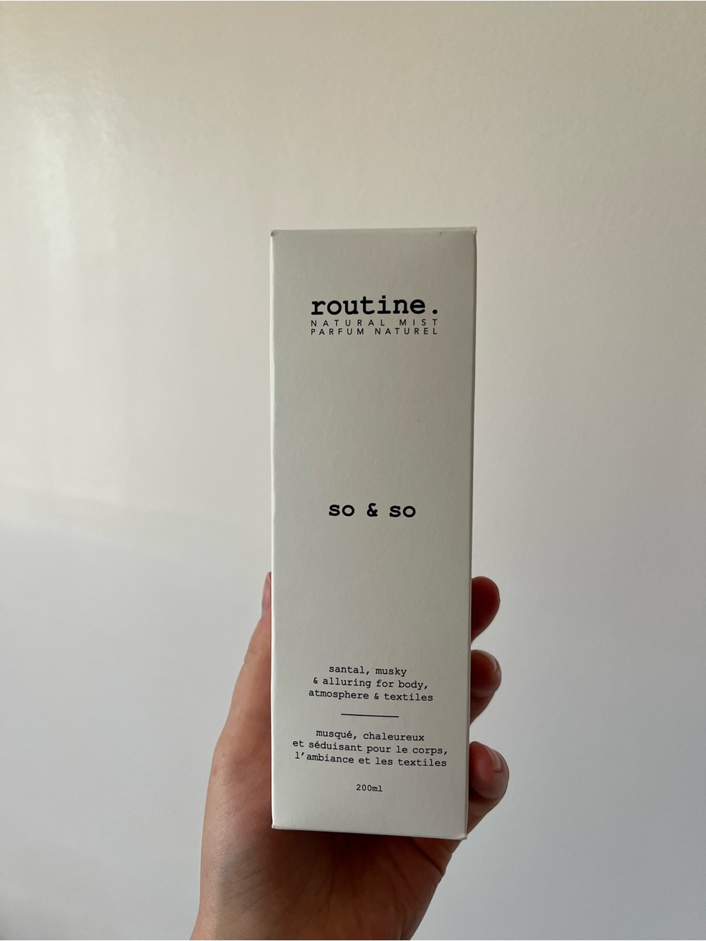 Routine “so & so” Natural Mist Perfume - Scented Body & Linen Spray